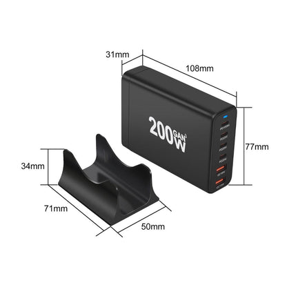 200W GaN 6-Port USB-C Charger