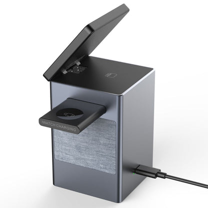 3 in 1 Magnetic Charger with Alarm Clock & Bluetooth Speaker for Apple